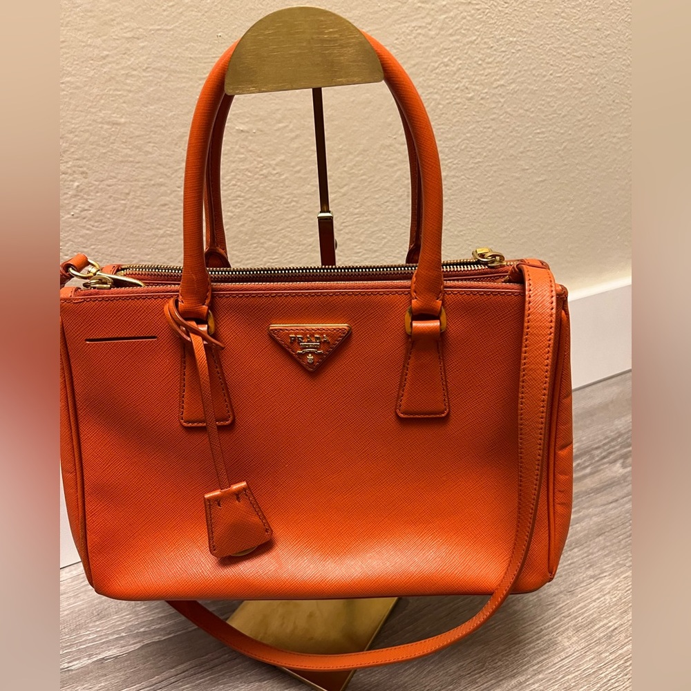 Prada Saffiano Orange Tote